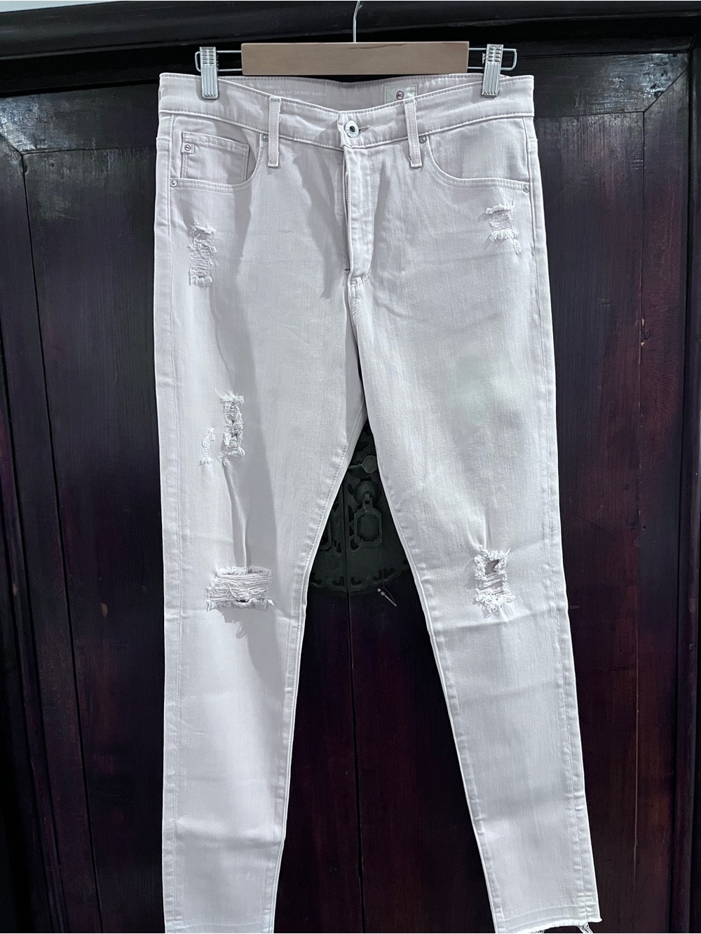 AG Light Pink Distressed Jeans-Size 30